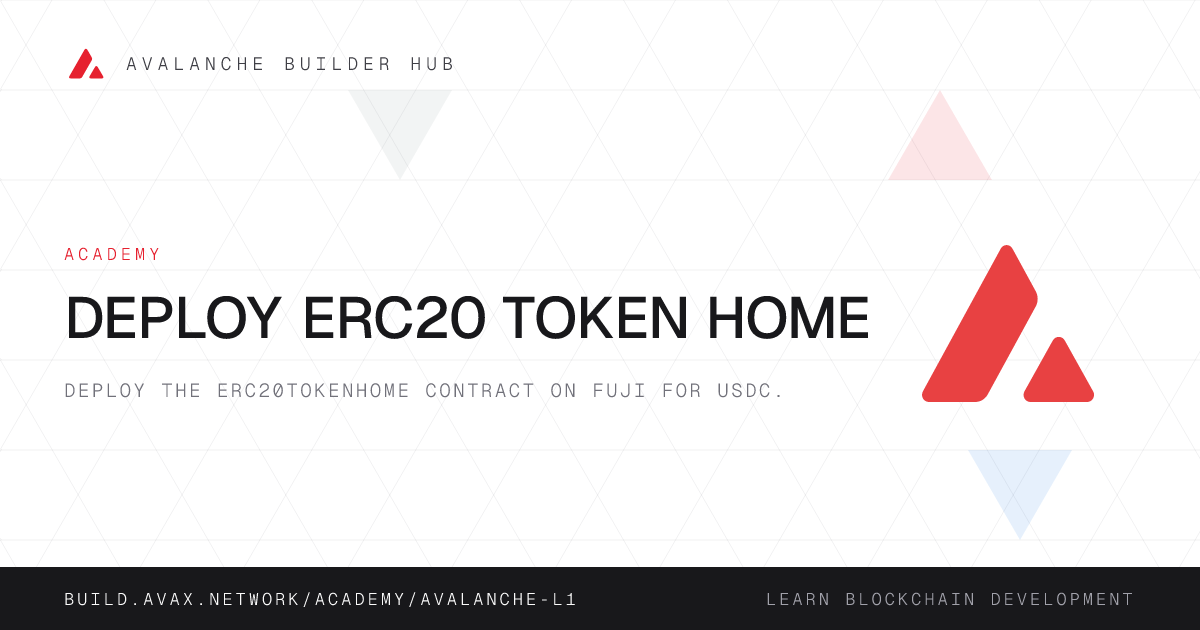 Deploy ERC20 Token Home | Avalanche Builder Hub