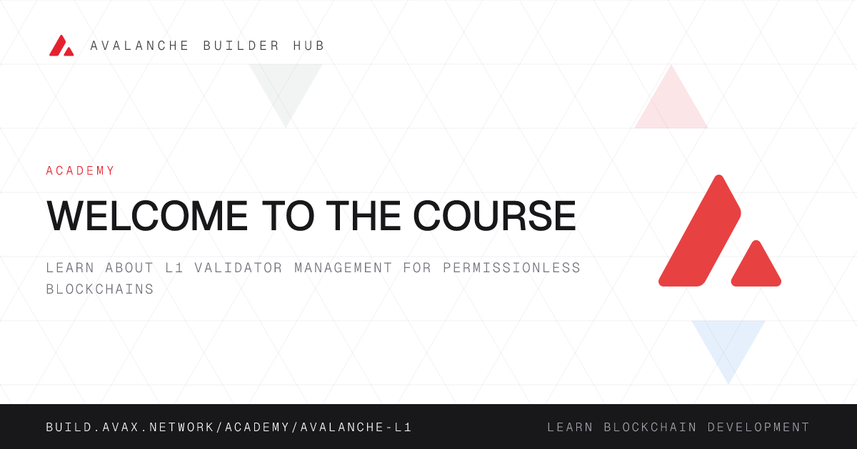 Welcome to the Course | Avalanche Builder Hub
