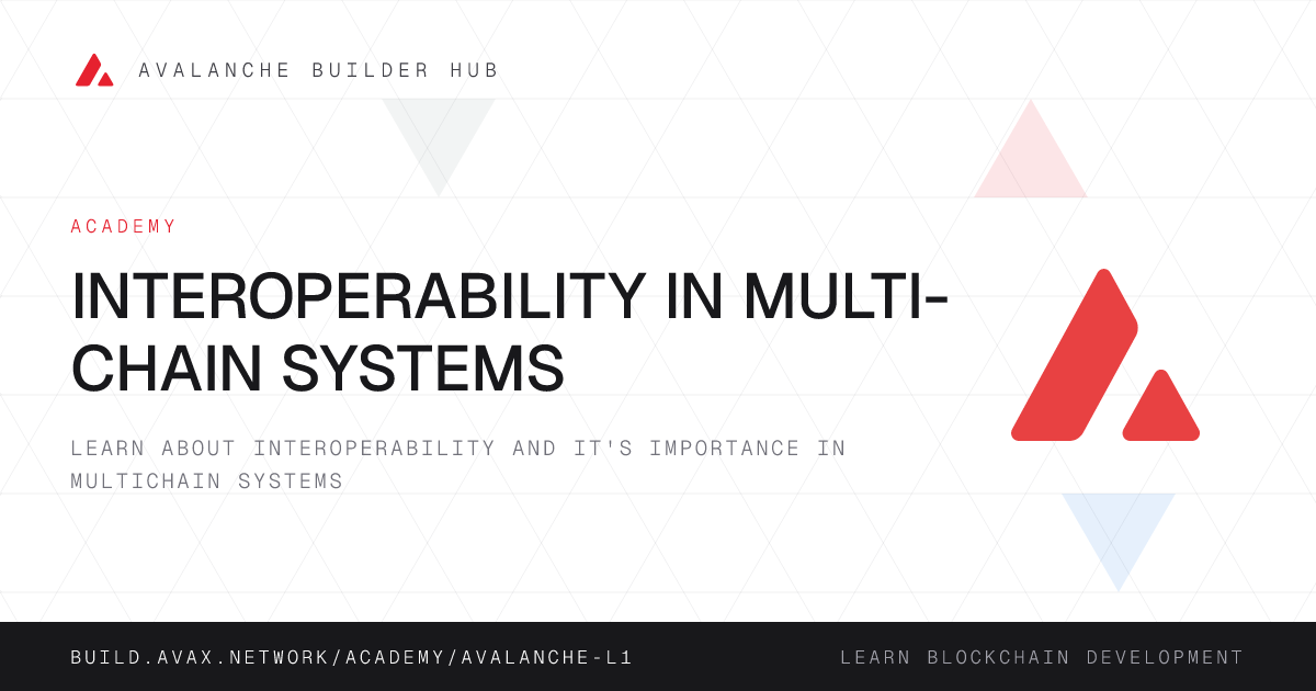 Interoperability in Multi-Chain Systems | Avalanche Builder Hub