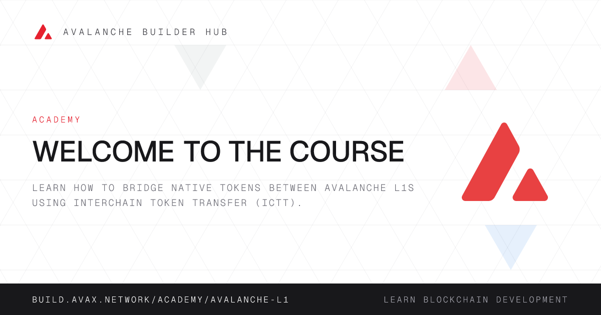 Welcome to the Course | Avalanche Builder Hub