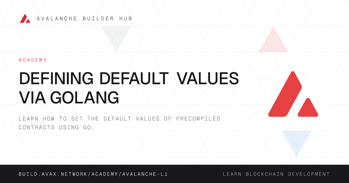 Defining Default Values via Golang | Avalanche Builder Hub