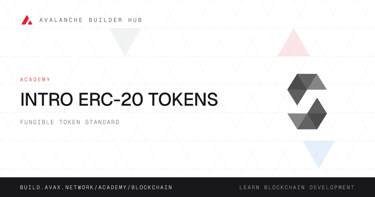 Intro ERC-20 Tokens | Avalanche Builder Hub