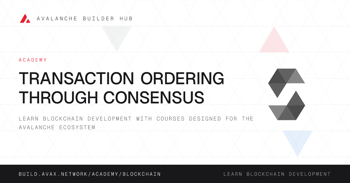 Transaction Ordering through Consensus | Avalanche Builder Hub
