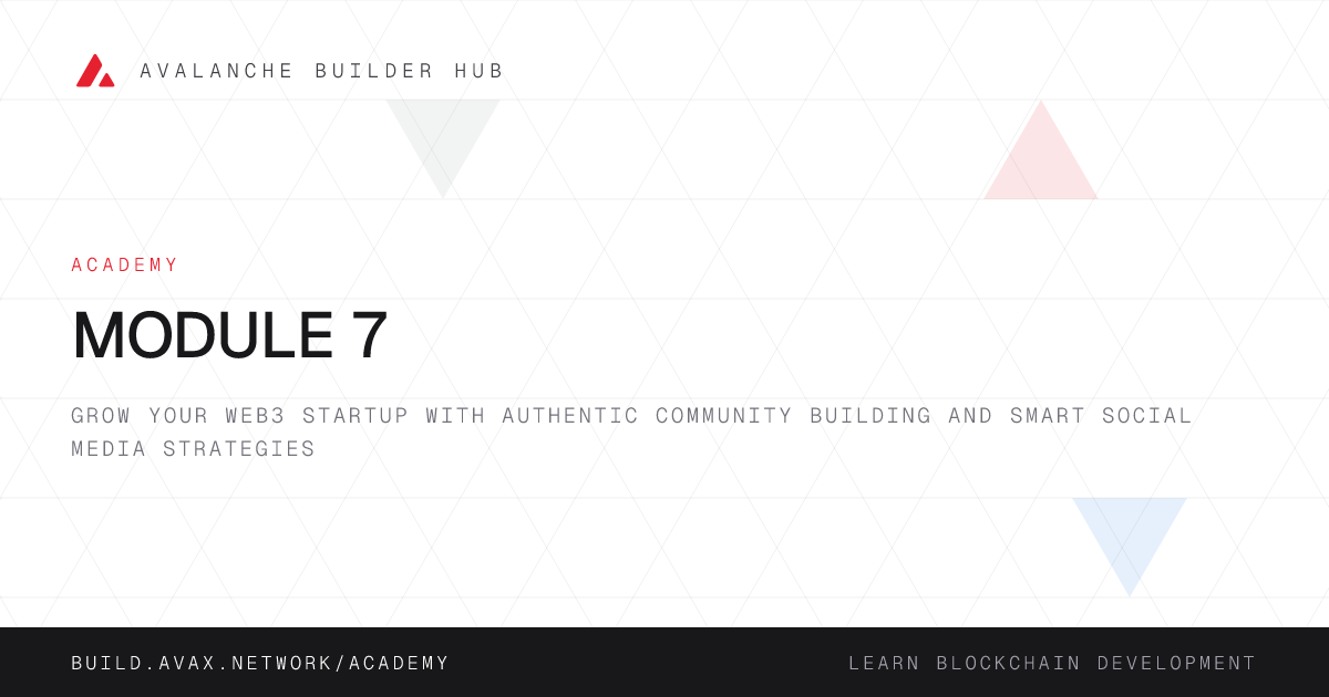Module 7 | Avalanche Builder Hub