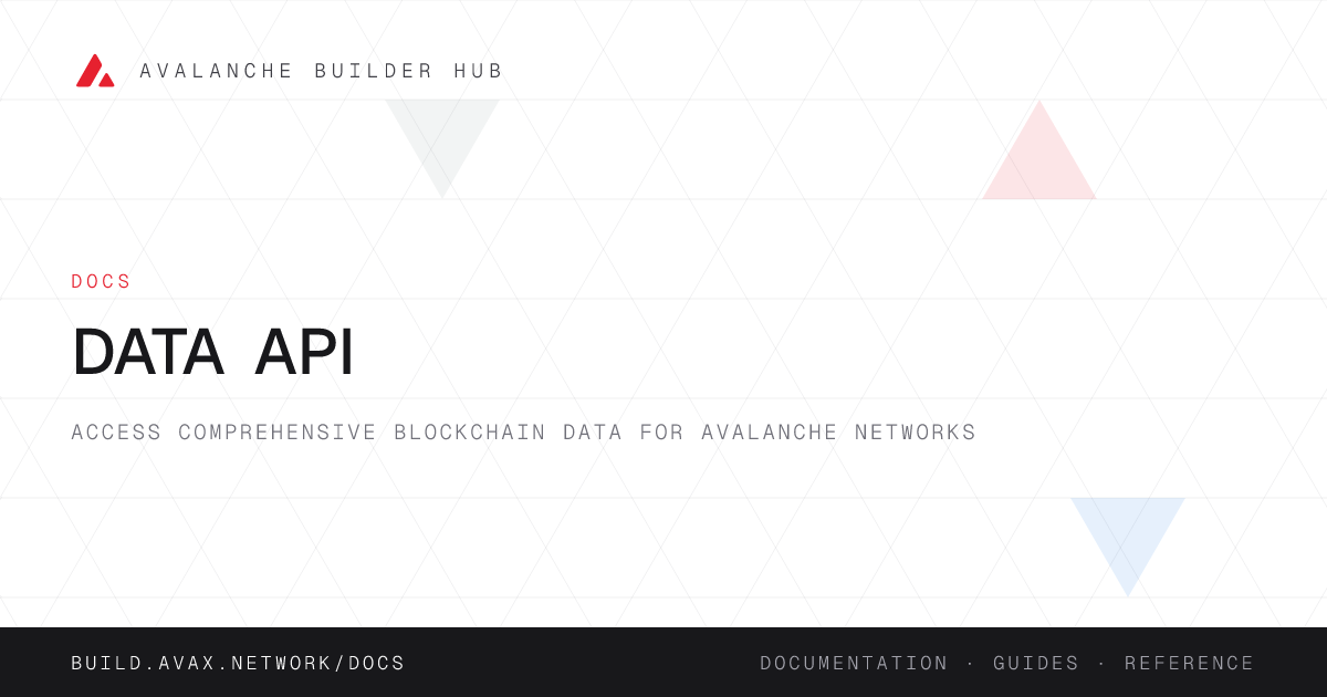 Data API | Avalanche Builder Hub