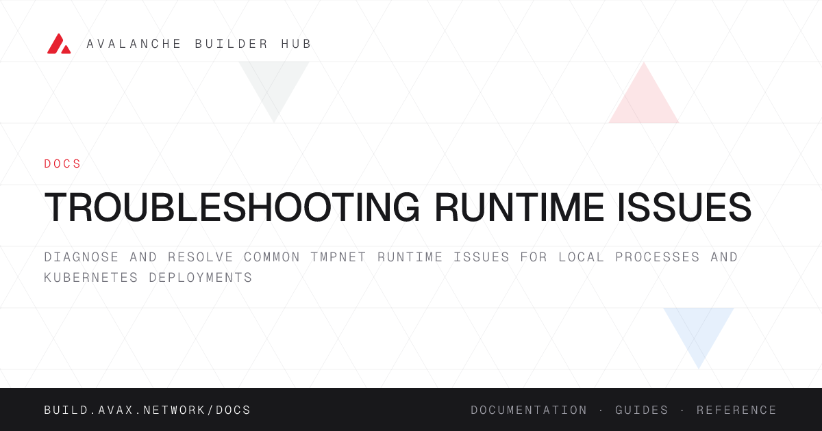Troubleshooting Runtime Issues | Avalanche Builder Hub