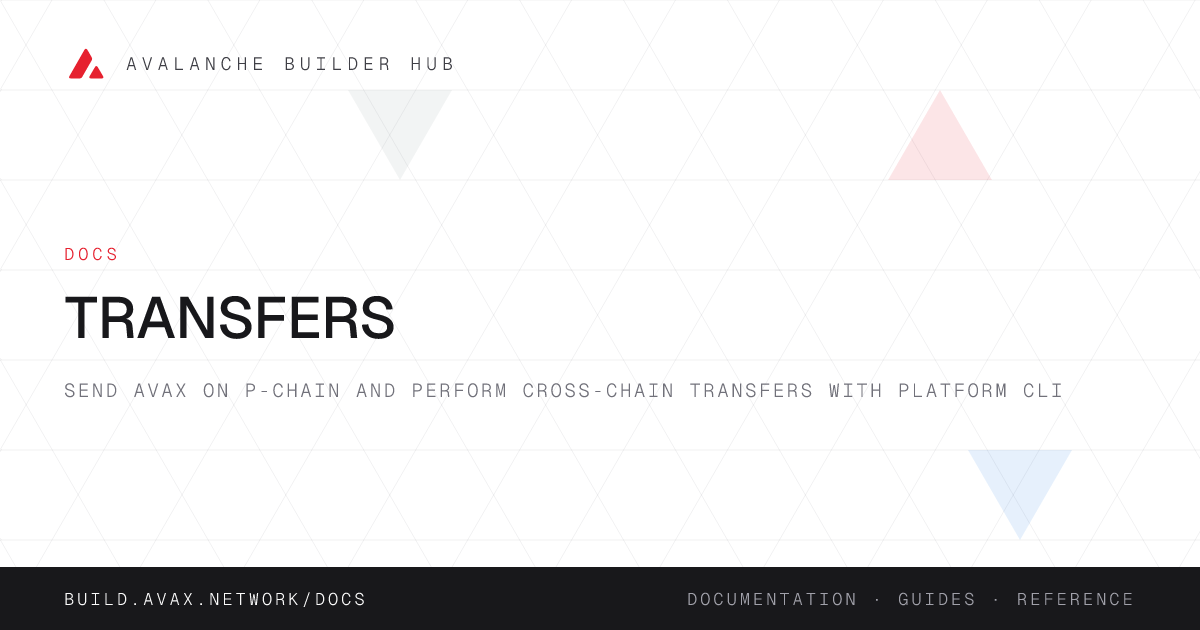 Transfers | Avalanche Builder Hub
