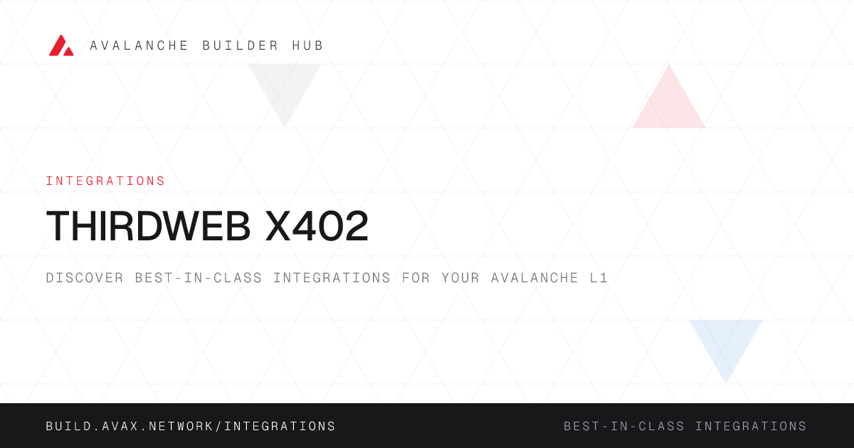 Thirdweb x402 | Avalanche Builder Hub