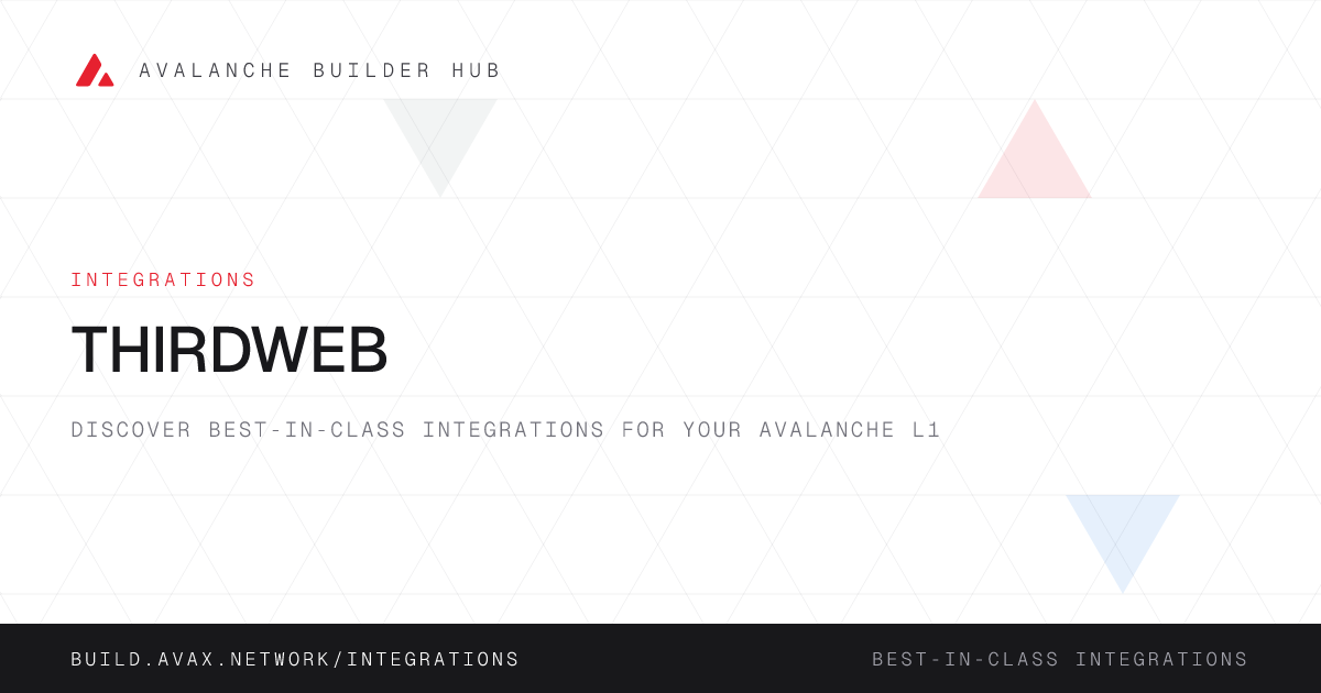 ThirdWeb | Avalanche Builder Hub
